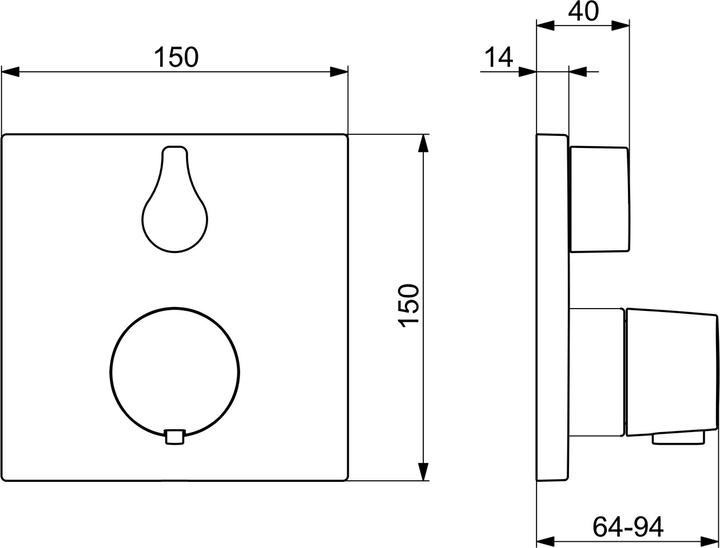 Actual product image Hansa Hansaliving bath and shower mixer, ready-mounted set, thermostat, concealed, 81149562