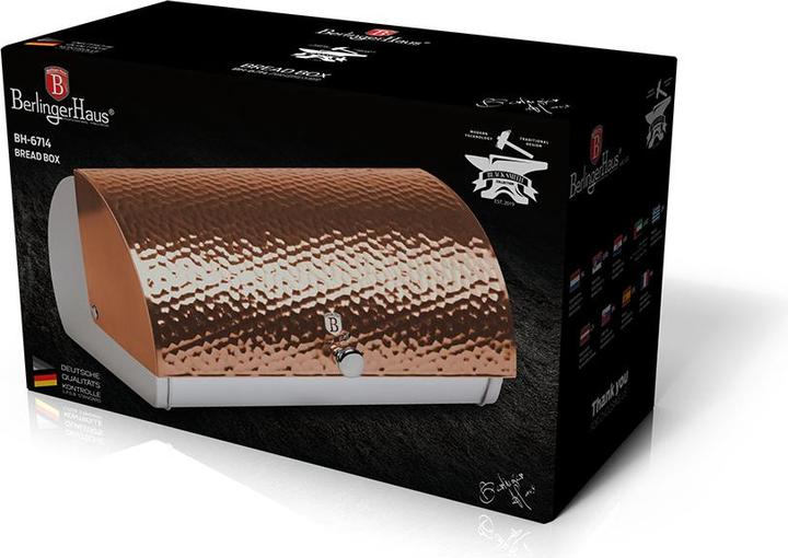 Actual product image BerlingerHaus Metallic Line Rose Gold Colours Stainless Steel Edition Bread Box