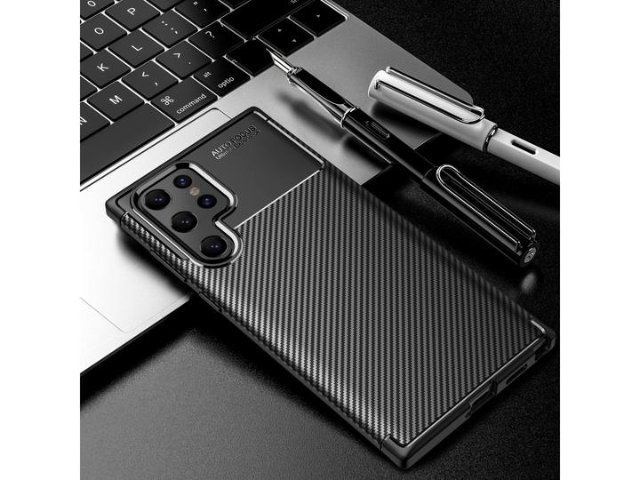 Actual product image Screenguard Carbon Design TPU Case (Samsung Galaxy S22 Ultra)