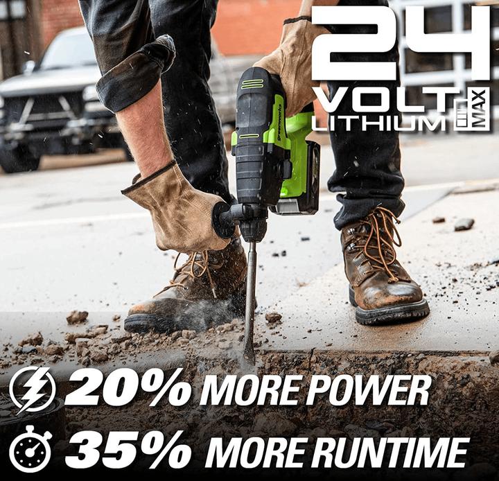 Actual product image Greenworks 24V hammer drill GD24SDS2 - 3803007 (Rechargeable battery operated)