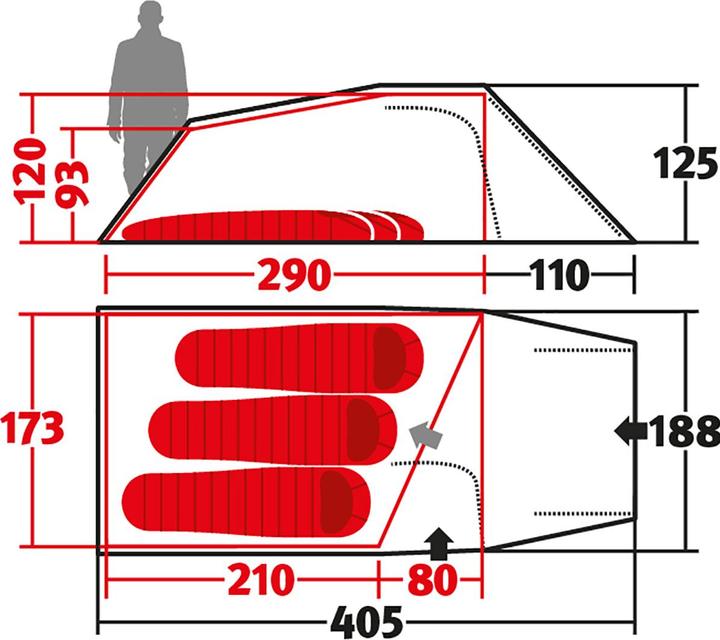 Actual product image Wechsel Outpost 3 Travel Line (Tunnel tent, 4.08 kg, 3 persons)