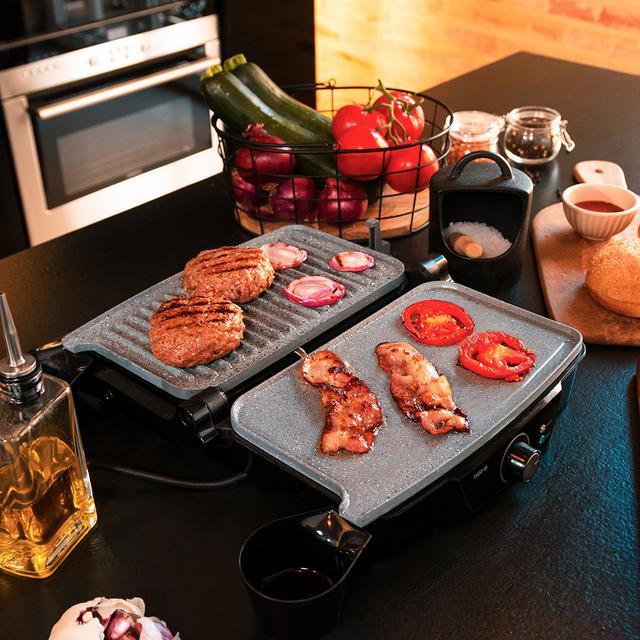 Produktbild Cecotec Grill électrique Rock'n Grill 1500 Stone Ceramic Mix&Grill (Noir/Gris)