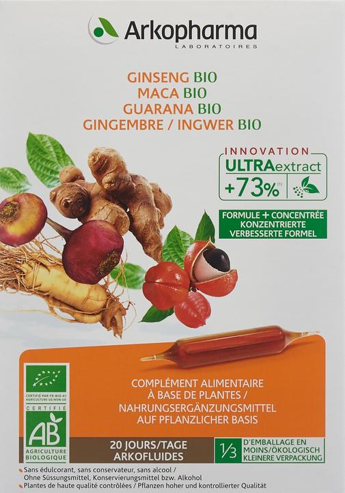 Actual product image Arkopharma Arkofluide Ginseng-Macaeln (20 Piece, Ampoule, 375 g)