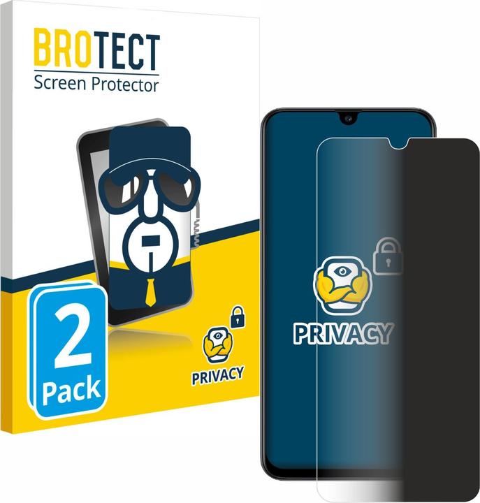 Productafbeelding BROTECT Anti-spionnetje privacyfolie Beschermfolie tegen blauw licht (2 Stuk, Samsung Galaxy A30)