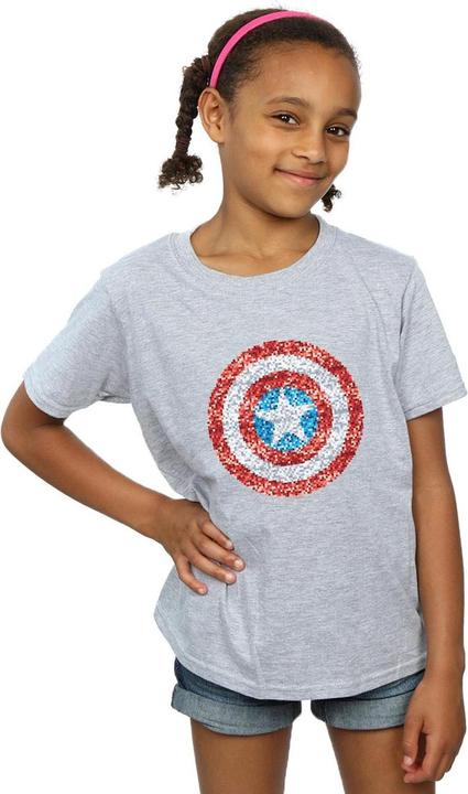 Immagine prodotto Captain America Pixelated Shield Maglietta Ragazze (128)