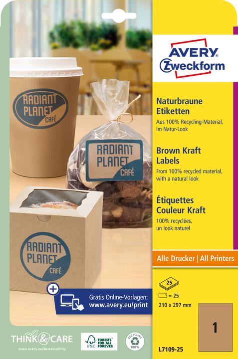 Actual product image Avery Naturbraune Etiketten