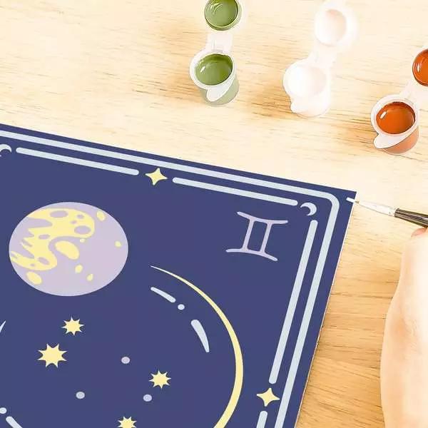 Actual product image Ravensburger CreArt - Painting by numbers 23742 - Zodiac Sign: Gemini, zodiac sign Gemini - from 14