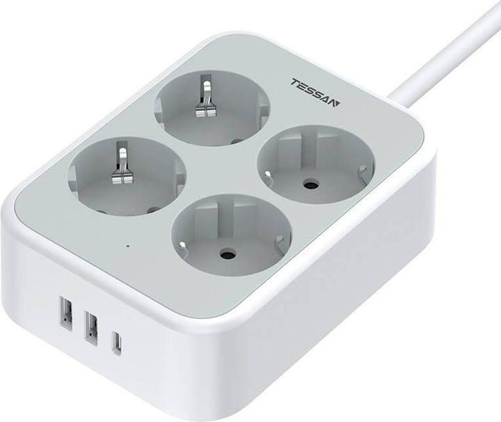 Actual product image Tessan power strip TS-PS01DE00 (4 x, USB-C, USB-A)
