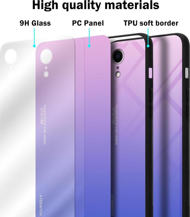 Actual product image Cadorabo TPU 2 colors glass cover (Apple iPhone XR)