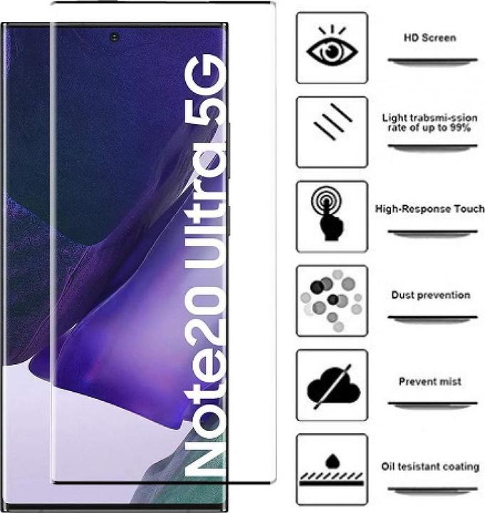 Actual product image Screenguard Samsung Galaxy Note20 Ultra Full Screen Protective Glass Film 2.5D 9H (1 Piece, Samsung Galaxy Note 20 Ultra)