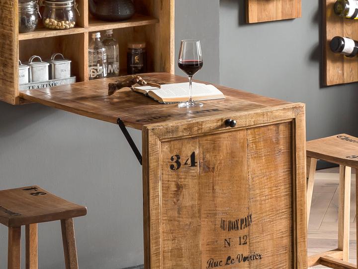 Actual product image SIT Möbel Folding table with 2 stools Rustic nature (60 x 80 x 25 cm)