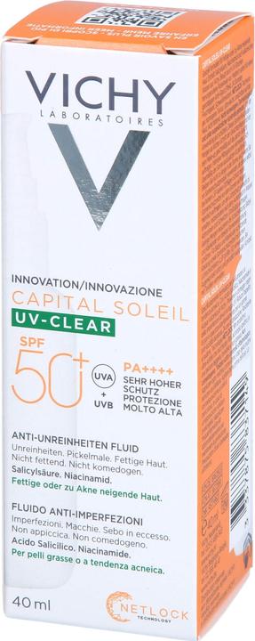 Image du produit Vichy Capital Soleil UV-Clear 40ml (Crème solaire visage, SPF 50+, 40 ml, 65 g)