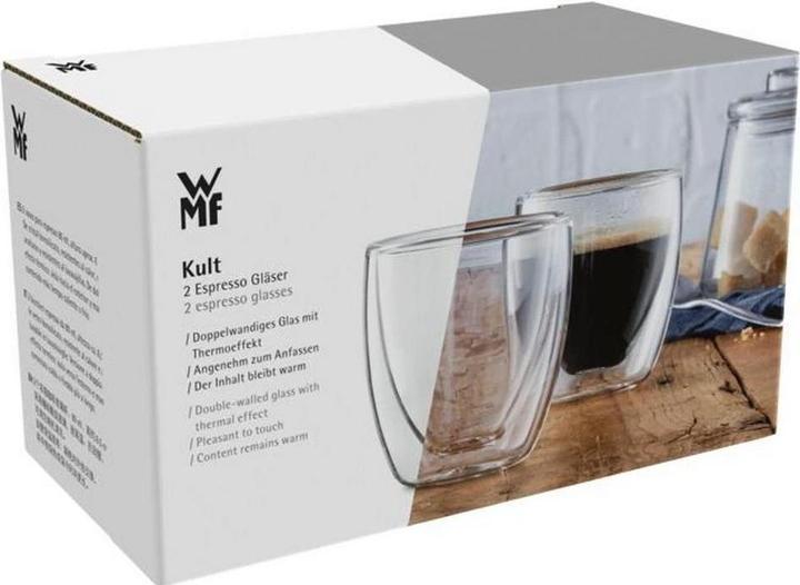 Productafbeelding WMF Dubbelwandige Espresso Cup Set 2st Thermische Glazen 80ml Cult Drijvend Effect (80 ml, 2 x)