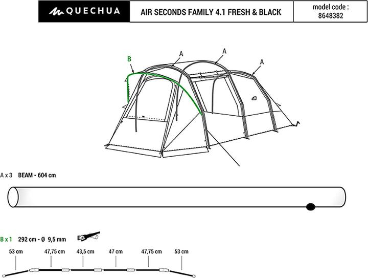 Produktbild Quechua Air Seconds 4.1 (Aufblasbares Zelt, 15 kg, 4 Personen)
