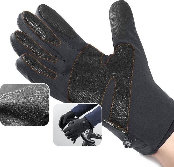 Hurtel Rutschfeste Winter-Handy-Sporthandschuhe (Grösse S) – schwarz (S)