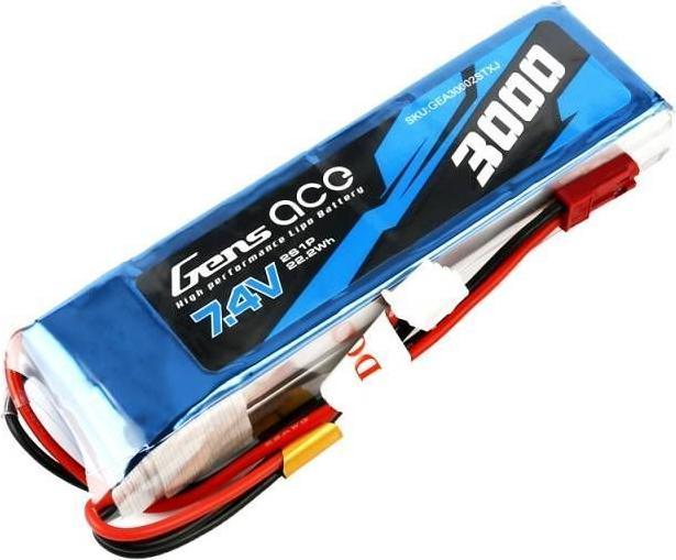 Actual product image Gens Ace 3000mAh 7.4V 1C 2S1P LiPo Battery (7.40 V, 3000 mAh)