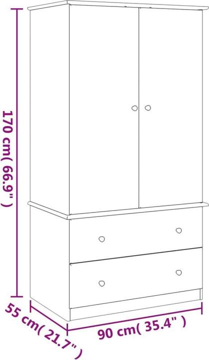 Actual product image VidaXL Nuru (90 x 55 x 170 cm)