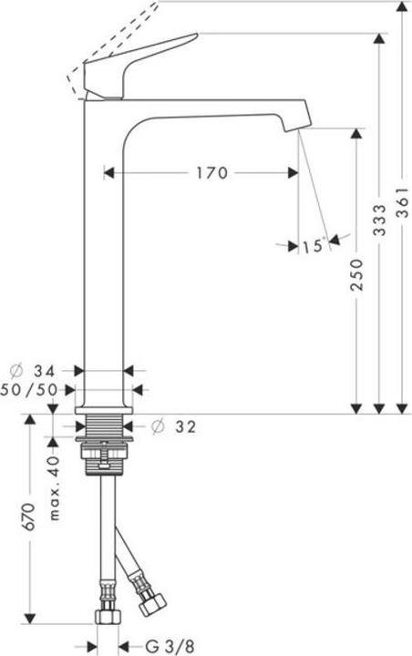 Image du produit Axor Citterio M M Mitigeur monocommande de lavabo pour lavabo sans vidage pop-up