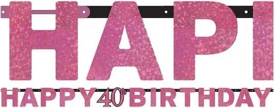 Immagine prodotto Amscan Guirlande Buon Compleanno "40 ans" Rose