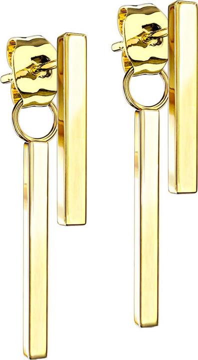 Produktbild Star Piercing Ohrstecker vergoldet Balken Anhänger Balken (ohne Messing, Chirurgenstahl 316L)