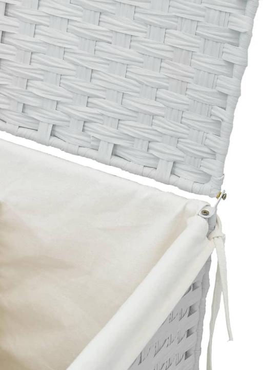 Actual product image VidaXL Laundry basket with lid White 46x33x60 cm Poly