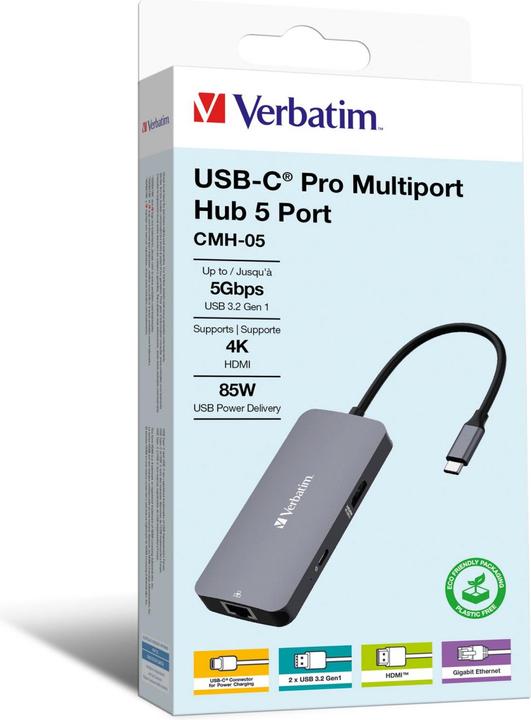 Produktbild Verbatim USB-C Pro Multiport Hub 5 Port CMH-05 32150 (USB-C, 5 Ports)