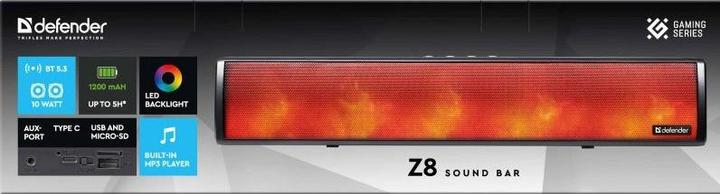 Produktbild Defender Z8 Soundbar Lautsprecher 10W USB BLUETOOTH LED RGB Hintergrundbeleuchtung (10 W)