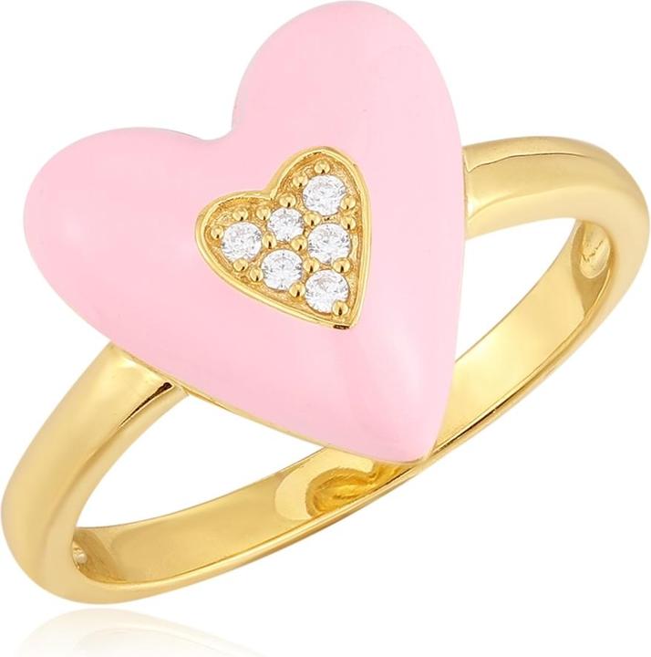 Glanzstücke München Damen Herz Sterling Silber Zirkonia Gelbgold - 33874