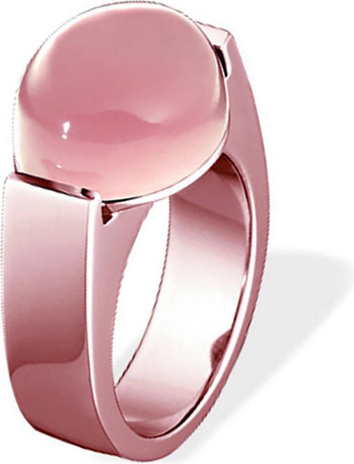 Actual product image Xen Ring with 15x12 mm light rose quartz rose gold plated (49)