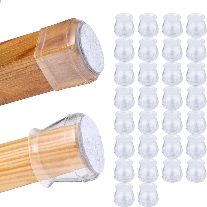 Actual product image Relaxdays Chair leg cap (Felt gliders, Plug-in gliders, 32 Piece)