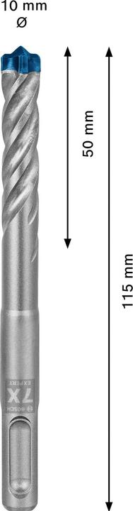 Image du produit Bosch Professional Zubehör Foret marteau EXPERT SDS plus-7X, 10 x 50 x 115 mm (10 millimètres)
