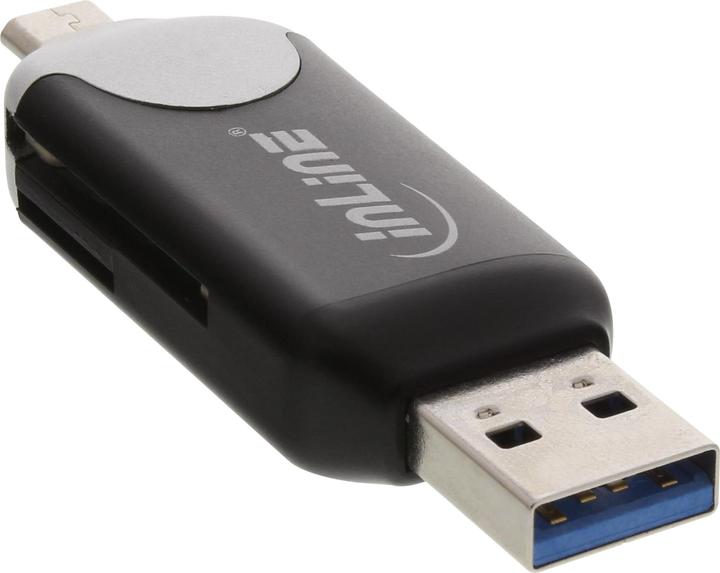 Immagine prodotto InLine Lettore di schede USB OTG con doppia interfaccia USB 3.0 e Micro-USB 2.0, per SDXC e microSDXC (Micro USB, USB 3.0)