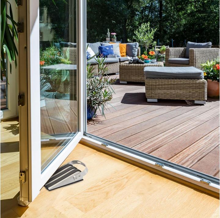 Image du produit Relaxdays Butoir de porte en acier inoxydable (2 pièce(s), 5 x 12.5 x 4 cm)