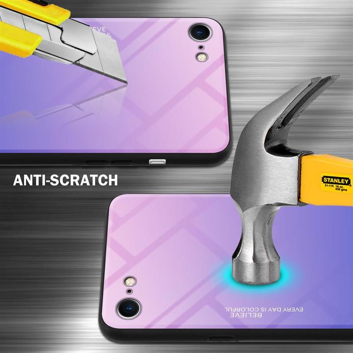Produktbild Cadorabo TPU 2 Farben Glas Cover (Apple iPhone 7, Apple iPhone SE (2nd Gen))