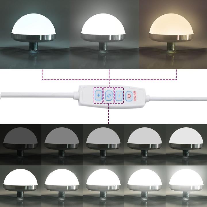 Image du produit VidaXL Coiffeuse murale avec lumières LED en chêne noir