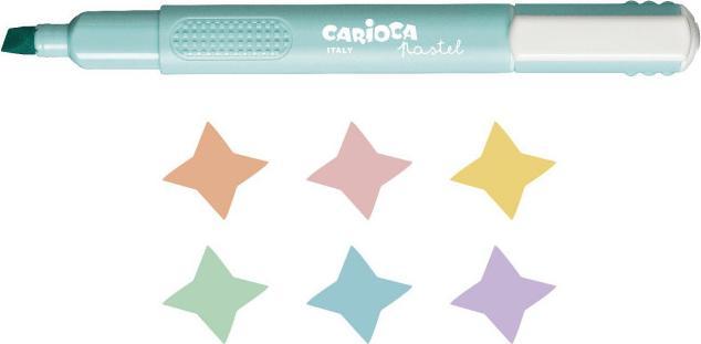 Actual product image Carioca Highlighter Pastel 6 colours (Orange, Violet, Blue, Green, Pink, Yellow, Pastel, 5 mm, 6 x)