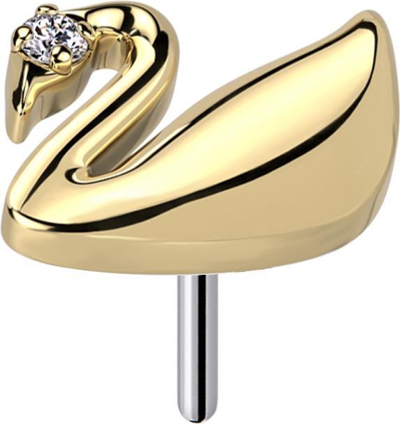 Produktbild Star Piercing Threadless Schwan vergoldet Kristall silber (ohne Messing, Titan G23)