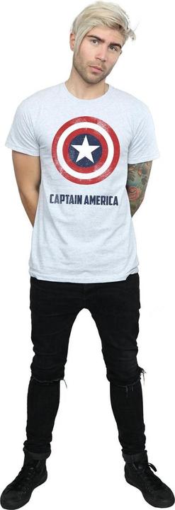 Actual product image Mens Captain America Shield Text T-Shirt (L)