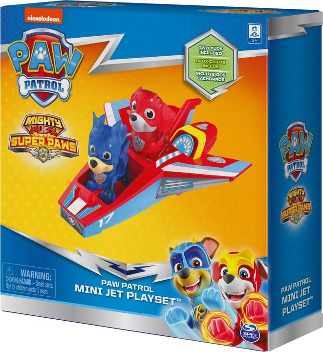 Immagine prodotto Spin Master set di gioco Mini Jet Playset Mighty Pups Super PAWs con 2 mini personaggi, per bambini dai 3 anni i