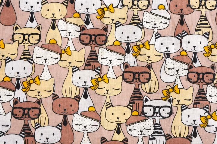 Image du produit VBS Tissu de coton "Funny Cats", largeur 140 cm, vendu au mètre
