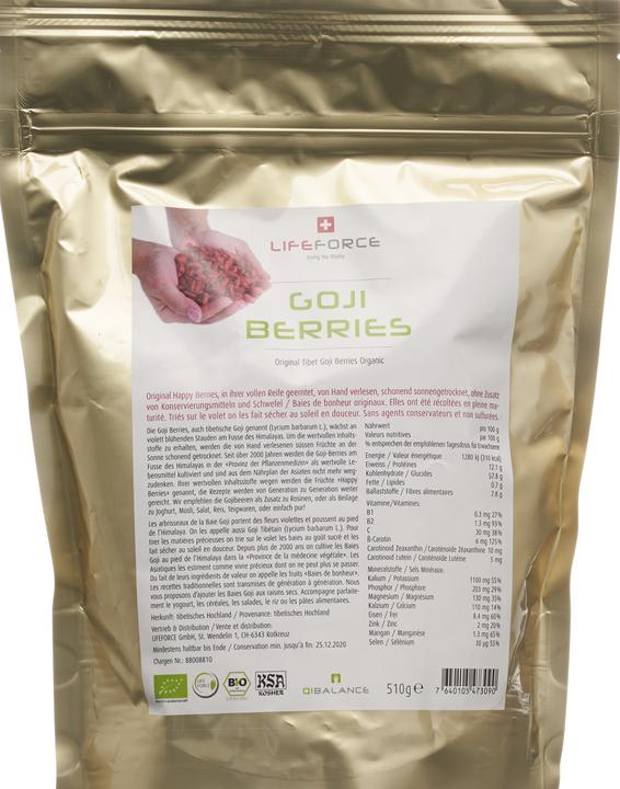 Image du produit QiBalance Baies de Goji séchées biologiques (510 g)