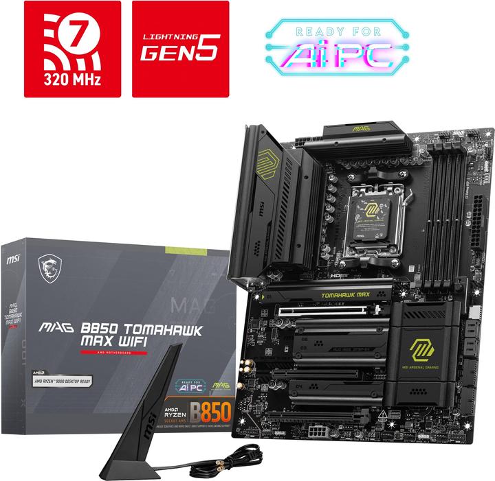 Actual product image MSI MAG B850 Tomahawk Max WIFI (AM5, AMD B850, ATX)