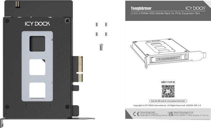 Immagine prodotto Icydock ICY DOCK telaio rimovibile U.2/U.3 NVMe SSD f. Slot PCIe