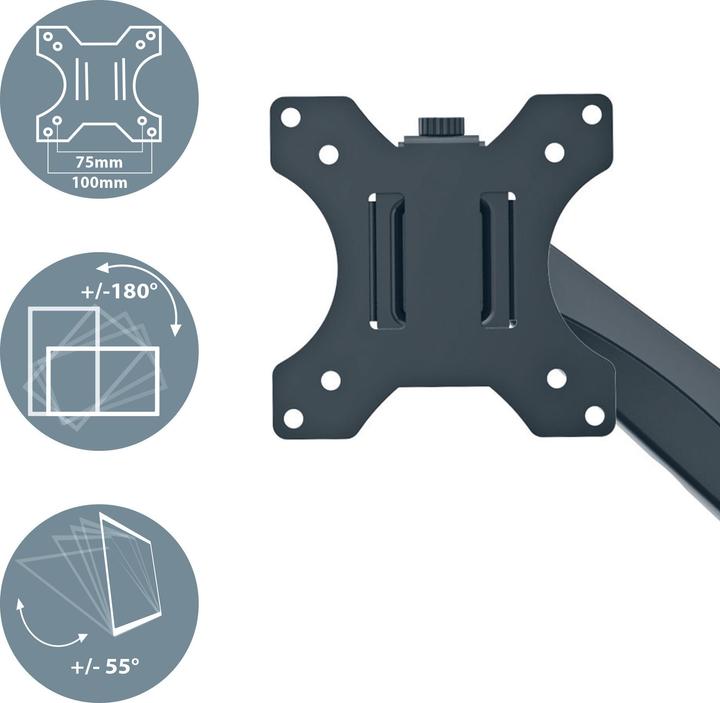 Actual product image Leitz Screen support 2 monitors velvet grey (Table, 32")