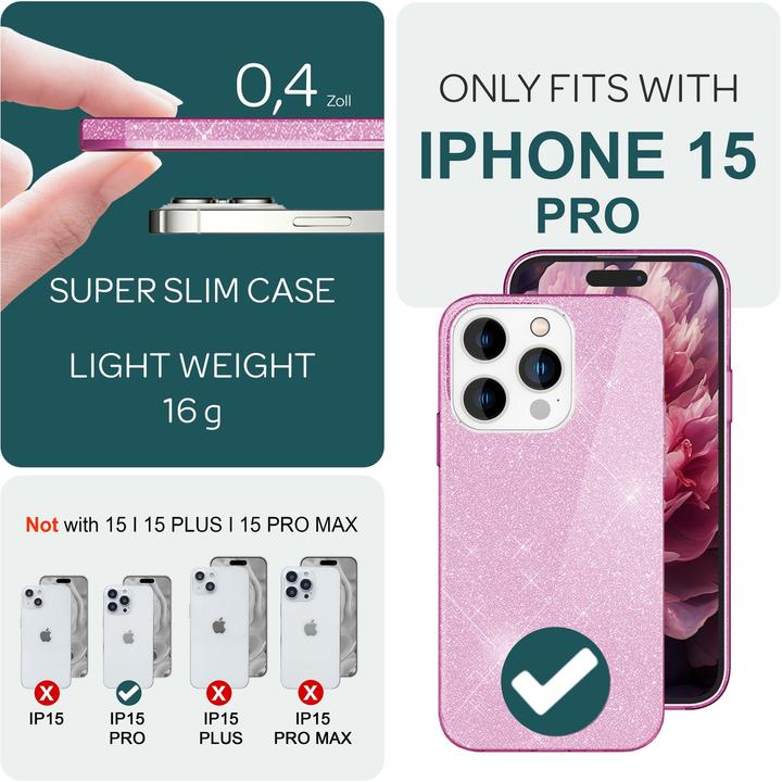 Immagine prodotto Nalia Copertina glitterata (Apple iPhone 15 Pro)