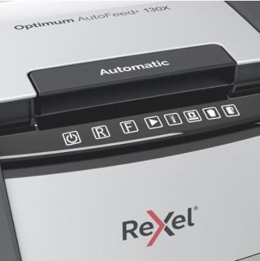 Actual product image Rexel Optimum AutoFeed+ 130X shredder particle cut 4 x 28 mm 44 l number of sheets (max.): 130 Sich (Particle cut)