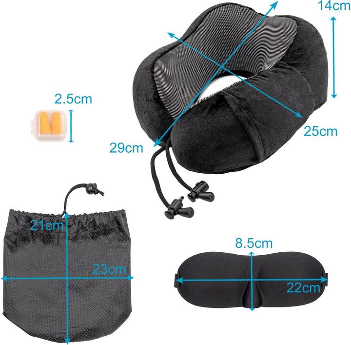 Actual product image Intirilife Neck pillow, eye mask, earplugs and storage bag (Head & neck pillow)