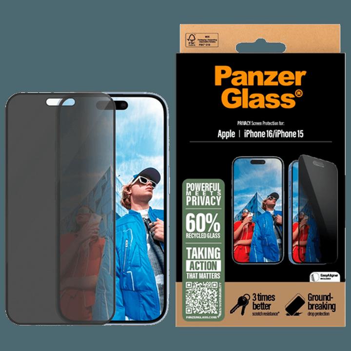 Actual product image PanzerGlass Ultra-Wide Fit (1 Piece, Apple iPhone 16, Apple iPhone 15)