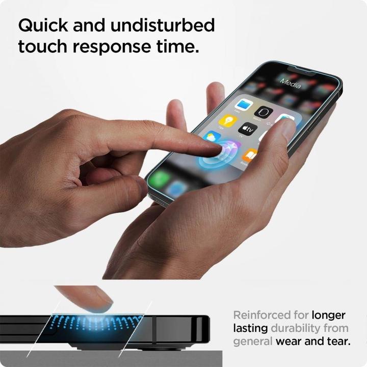 Produktbild Spigen Glas.tR EZ Fit (2 Stück, Apple iPhone 13, Apple iPhone 13 Pro)