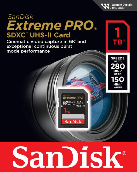 Image du produit SanDisk Extreme PRO UHS-II V60 (1000 Go, SDXC, U3, UHS-II)